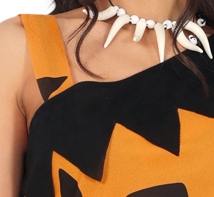 Holbewoner Jurk Zwart Oranje Dames