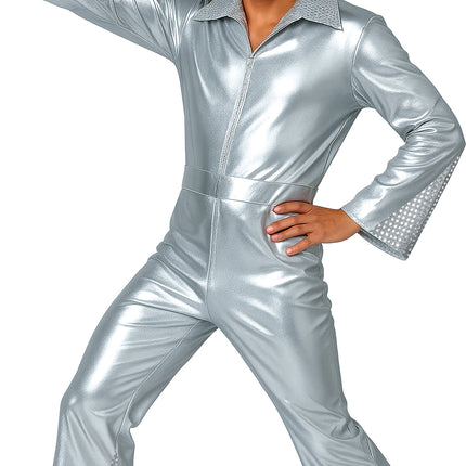Disco Pak Zilver Heren Jumpsuit