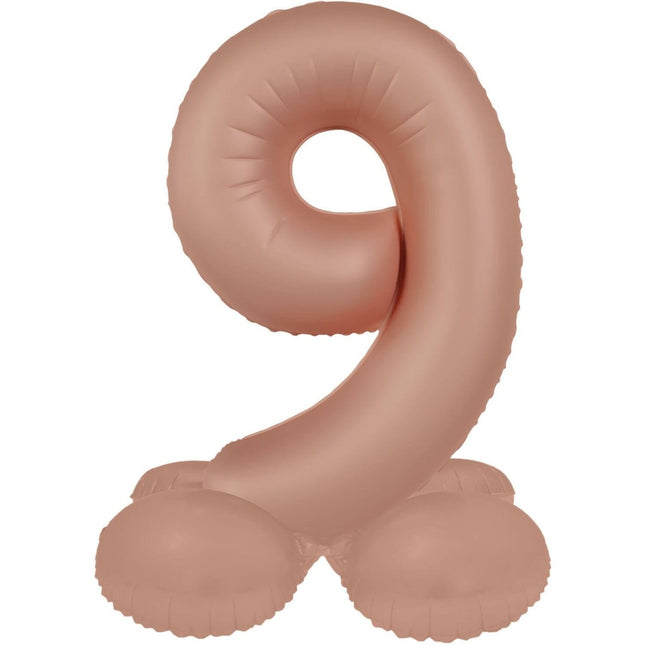 9 Jaar Cijfer Ballon Rose Goud Mat 41cm van Folat koop je bij Partywinkel