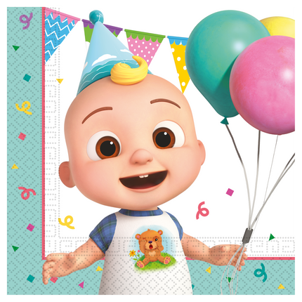 Cocomelon Servetten Gekleurd 2 Laags 33cm 20st