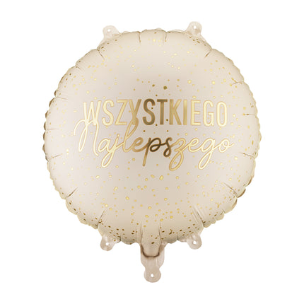 Folieballon rond ‘'Wszystkiego Najlepszego’', 35x35 cm, mix