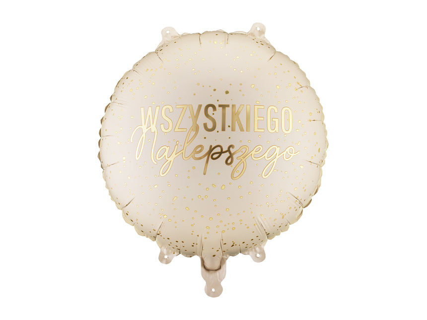 Folieballon rond ‘'Wszystkiego Najlepszego’', 35x35 cm, mix