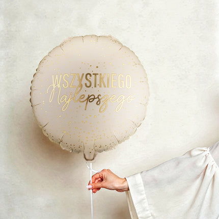 Folieballon rond ‘'Wszystkiego Najlepszego’', 35x35 cm, mix