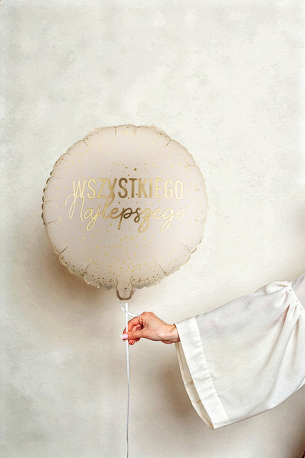 Folieballon rond ‘'Wszystkiego Najlepszego’', 35x35 cm, mix