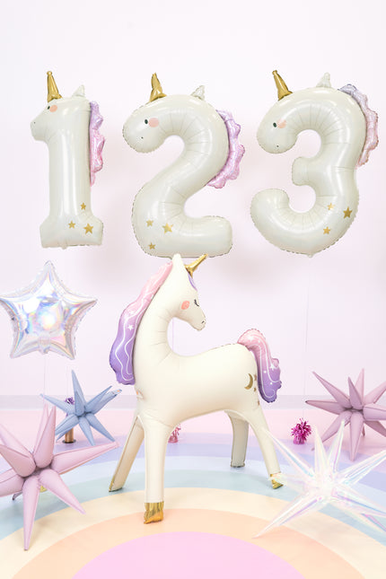 Helium Ballon 1 jaar Unicorn, 93cm, mix