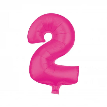 2 Cijfer Ballon Roze Leeg 85cm