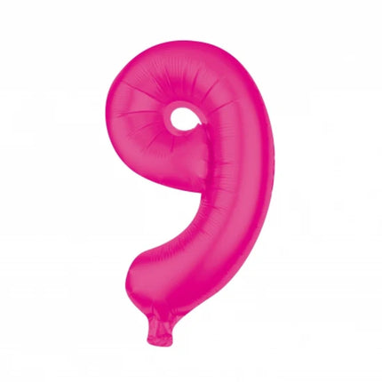 9 Jaar Cijfer Ballon Roze Leeg 85cm