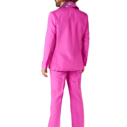 Disco Kostuum Heren Roze 2-delig