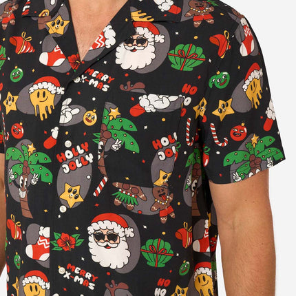 Kerst Hawaiian Blouse Merry Jinglejoy Heren