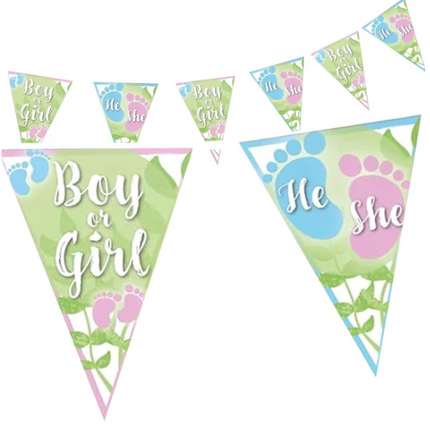 Gender Reveal Slinger Groen 4m