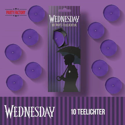 Wednesday Kaarsen Paars 10st