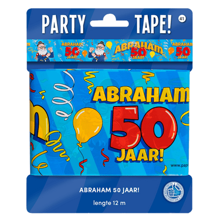 Abraham Afzetlint 50 Jaar Cartoon 12m van Paper Dreams koop je bij Partywinkel