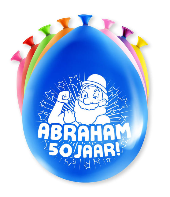Abraham Ballonnen 50 Jaar 30cm 8st van Paper Dreams koop je bij Partywinkel