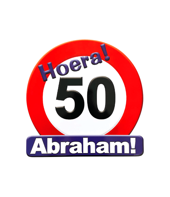 Abraham Deurbord 50 Jaar Verkeersbord 50cm van Paper Dreams koop je bij Partywinkel