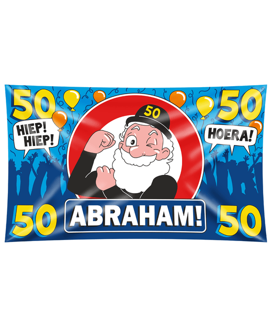 Abraham Gevelvlag 50 Jaar Hoera 1,5m van Paper Dreams koop je bij Partywinkel