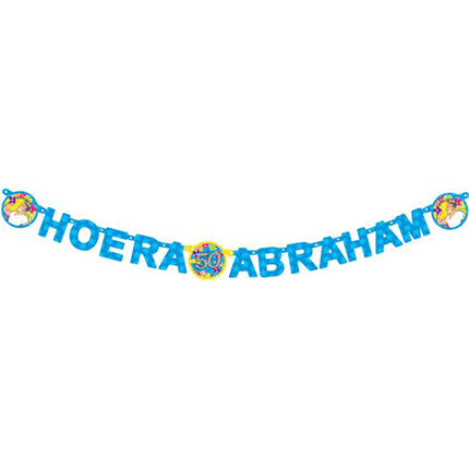 Abraham Letterslinger Blauw 1,7m van Haza Witbaard koop je bij Partywinkel