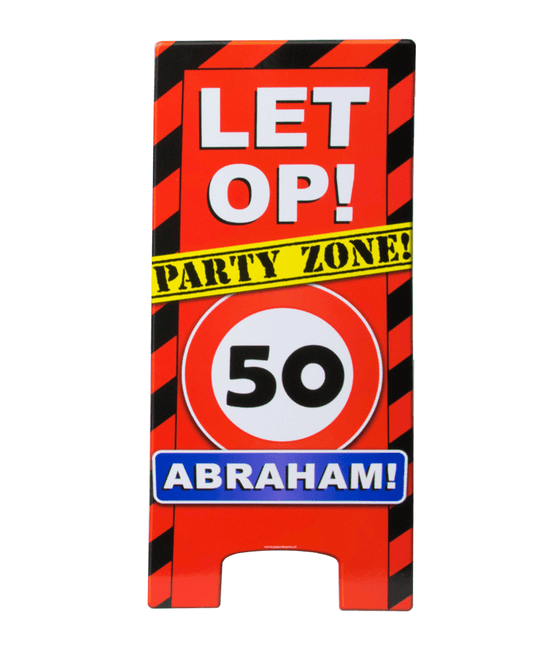 Abraham Warning Sign 50 jaar Verkeersbord 62,5cm van Paper Dreams koop je bij Partywinkel