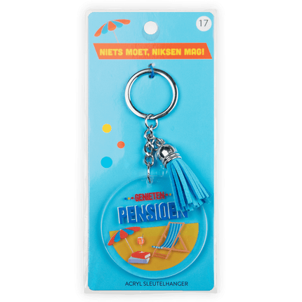 Acryl sleutelhanger Pensioen van Paper Dreams koop je bij Partywinkel