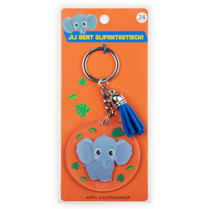 Acryl sleutelhanger Olifant
