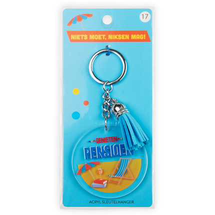 Acryl sleutelhanger Pensioen