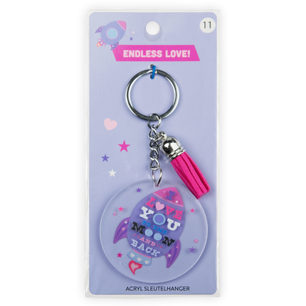 Acryl sleutelhanger To the moon and back