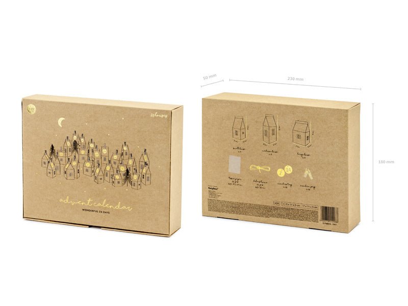 Adventkalender Huisjes van Partydeco koop je bij Partywinkel