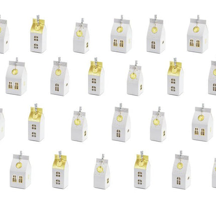 Adventkalender Huisjes Wit van Partydeco koop je bij Partywinkel