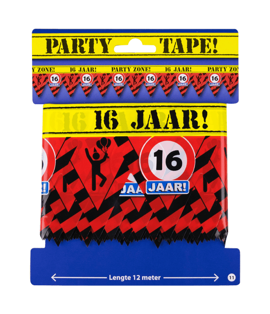 Afzetlint 16 Jaar 12m van Paper Dreams koop je bij Partywinkel