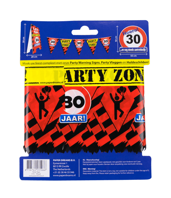 Afzetlint 30 Jaar 12m van Paper Dreams koop je bij Partywinkel
