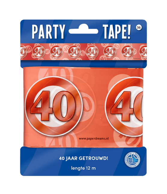 Afzetlint 40 Jaar Getrouwd 12m van Paper Dreams koop je bij Partywinkel