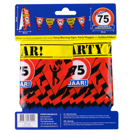 Afzetlint 75 Jaar 12m van Paper Dreams koop je bij Partywinkel