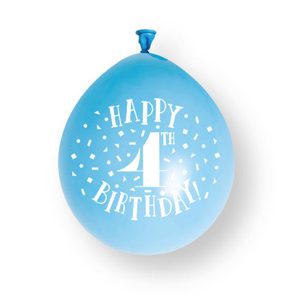 10 stuks Happy 4th Birthday 23cm latex ballonnen