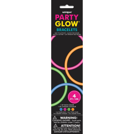 Armbanden Glow In The Dark 4st van Unique koop je bij Partywinkel