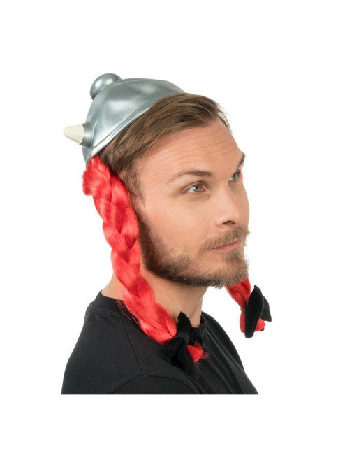 Asterix Obelix Helm met Rode Vlechten 52x40cm van CHAKS koop je bij Partywinkel