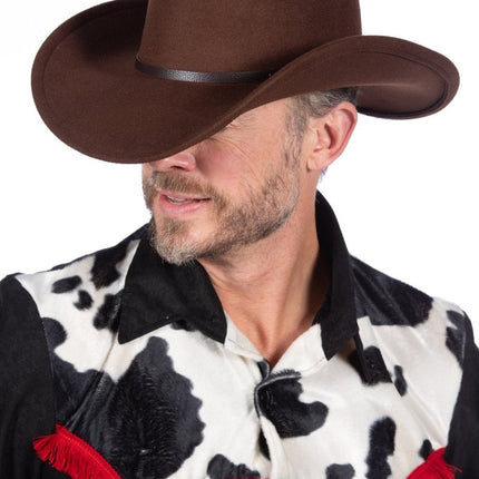 Cowboy Hoed Bruin Gesp van Wilbers & Wilbers koop je bij Partywinkel