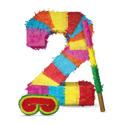 Cijfer 2 Piñata Set 3-delig 45cm