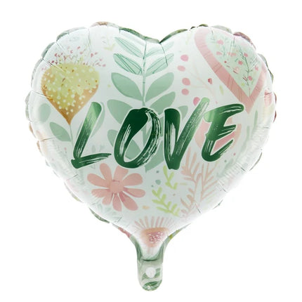 Love Helium Ballon Groen Hart Leeg 45cm