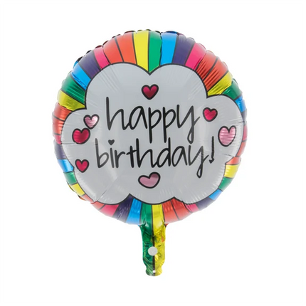 Happy Birthday Helium Ballon Regenboog Wolk Leeg 45cm