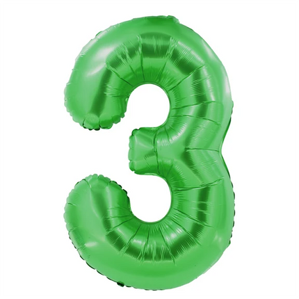 3 Jaar Cijfer Ballon Groen 1m