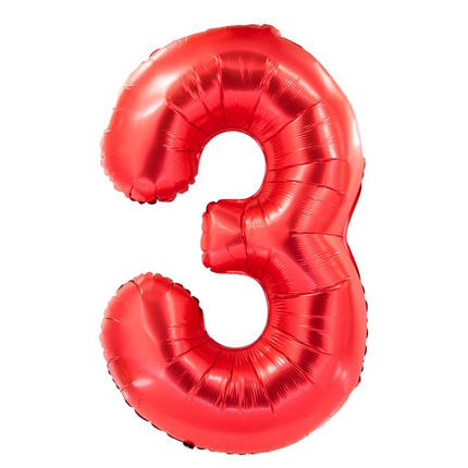 3 Jaar Cijfer Ballon Rood 1m