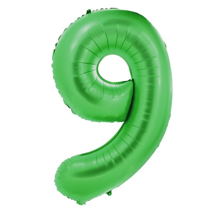 9 Jaar Cijfer Ballon Groen 1m