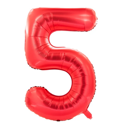 5 Jaar Cijfer Ballon Rood 1m