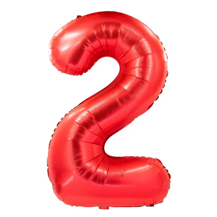 2 Jaar Cijfer Ballon Rood 1m