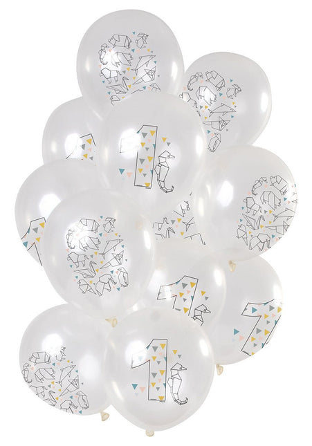 Ballonnen 1 Jaar Origami 30cm 12st van Folat koop je bij Partywinkel