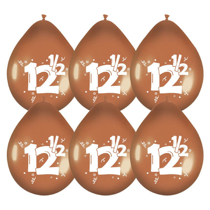 Ballonnen 12,5 Jaar Brons 30cm 6st van Haza Witbaard koop je bij Partywinkel