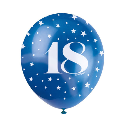 Ballonnen 18 Jaar Confetti 30cm 5st van Unique koop je bij Partywinkel