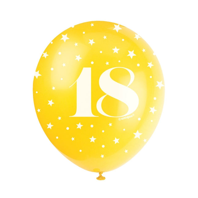 Ballonnen 18 Jaar Confetti 30cm 5st van Unique koop je bij Partywinkel