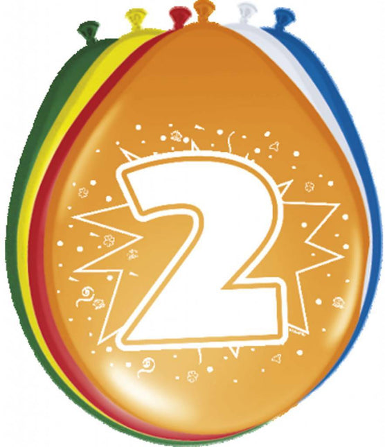 Ballonnen 2 Jaar 30cm 8st van Folat koop je bij Partywinkel