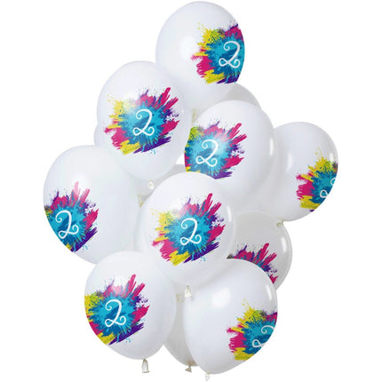 Ballonnen 2 Jaar Feest 30cm 12st van Folat koop je bij Partywinkel