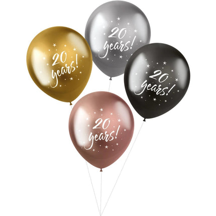 Ballonnen 20 Years 33cm 4st van Folat koop je bij Partywinkel